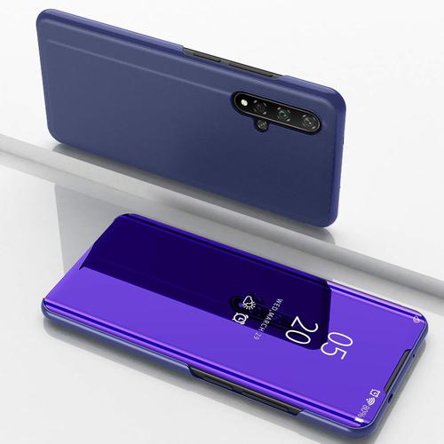 Coque Pour Huawei Nova 5t Etui Smart Mirror Cover Sommeil Flip Case En Cuir Etui De Protection Miroir Streamer Housse Pour Huawei Nova 5tviolet