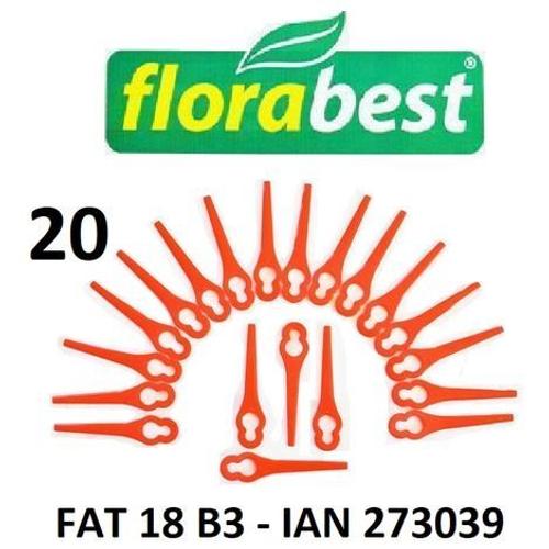 Florabest 20 plaquettes de coupe / couteaux plastiques Florabest LIDL Coupe-bordures sans fil FAT 18 B3 - LIDL IAN 273039 - FAT 18B3 / FAT18B3