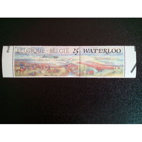 Timbre Belgique Yt 2376 Bataille De Waterloo + Vignet 1990 ( 30812 )