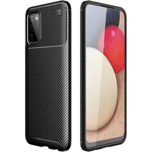 Coque Pour Samsung Galaxy A03s Ultrafine Housse Silicone Fibre Texture Géométrique Antiempreintes Nonslip Antirayures Protection Case Cover Noir