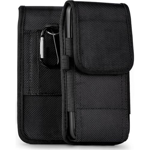 Coque Pour Motorola Moto G50 Étui Avec Passant De Ceinture Avec Mousqueton Et Porte Stylo Coque Extérieure Pour Téléphone Portable En Nylon Noir