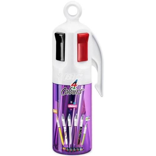 Bic 4 Couleurs Stylos-Bille Retractables - Pot A Stylos Violet De 6