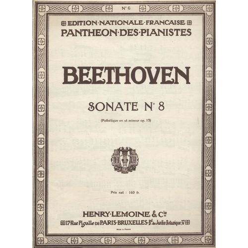 Beethoven - Sonate N° 8 Pathétique En Ut Mineur Op. 13 / Panthéon Des Pianistes N° 6