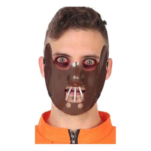 Mi-Masque De Prisonnier Fou Marron (Taille Unique Adulte)