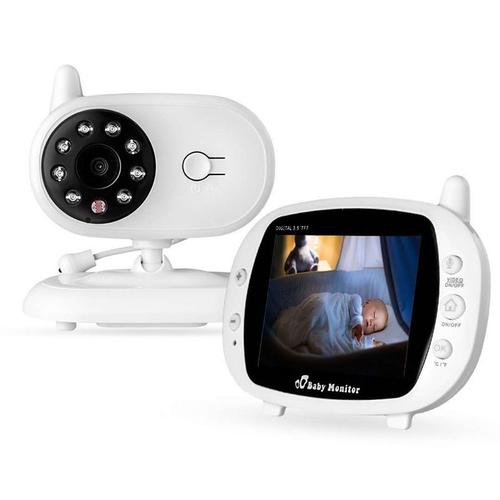 Portée de transmission de 30 m fonction de conversation et mode ECO sommeil Babyphone Caméra sans fil 2,4 GHz pour bébé avec surveillance de la température vision nocturne 