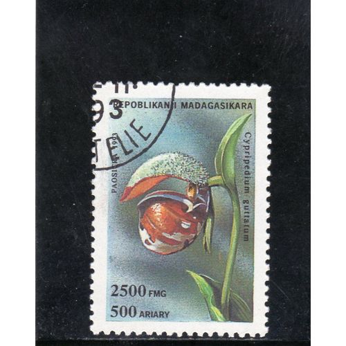 Timbre-Poste De Madagascar (Orchidée)