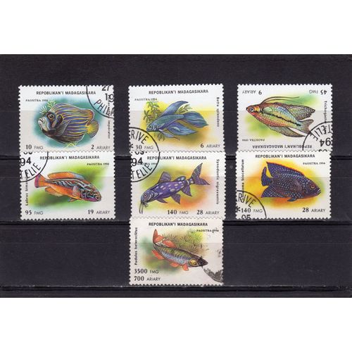 Timbres-Poste De Madagascar (Poissons DAquarium)