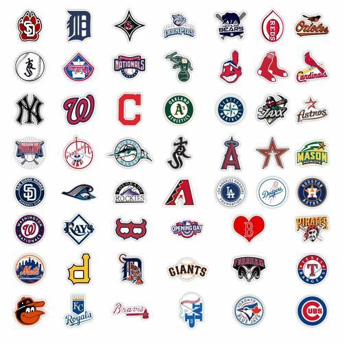 100 pièces de logo de club de baseball autocollants de style sportif imperméable à l'eau poche bagages valise garde autocollants décoratifs A3126