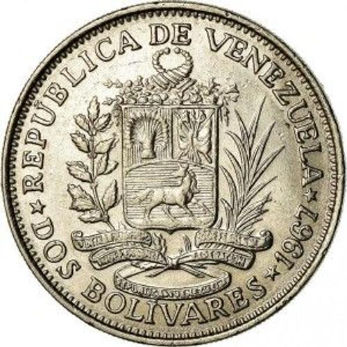 Pièce De Monnaie Du Venezuela - 2 Bolivares De 1967
