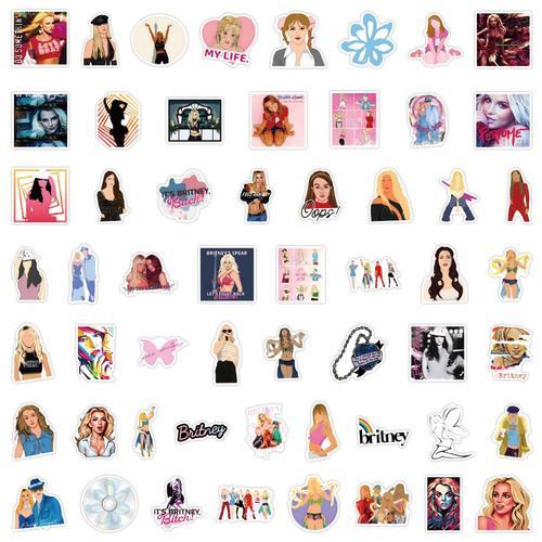 100 pièces de [Britney] Briney Spears Britney Spears autocollants décoratifs valise cahier étanche tasse autocollants A2991