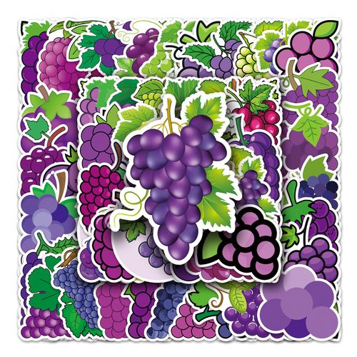 Autocollants de bagages de dessin animé de fruits de raisin, 100, Graffiti personnalisé à la mode, décoration pour ordinateur portable et voiture, A5263