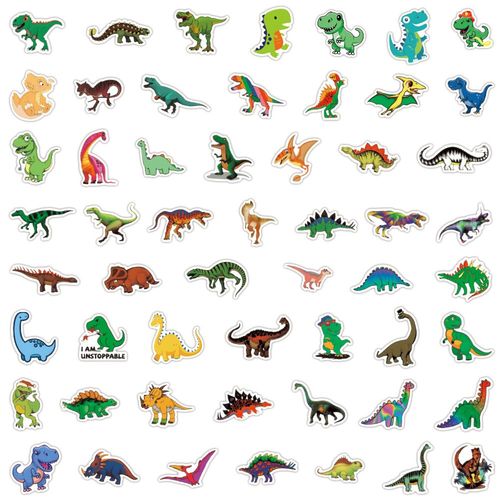 100 Feuilles [Dinosaure De Dessin Animé] Autocollants Graffiti De Dinosaure De Dessin Animé Pour Décorer Les Bagages, Guitare, Skateboard, Autocollants De Tasse Imperméables A6403