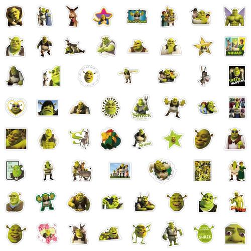 100 Feuilles [Shrek] Autocollants Créatifs De Dessin Animé Shrek Monster Shrek Pour Décorer Les Bagages, Tasse D'eau, Autocollants Imperméables Pour Ordinateur A6186