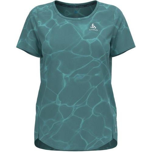 Zeroweight Chill-Tec Print Crew Neck Laufshirt Femmes - Bleu Gris