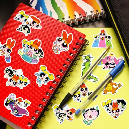 100 Pièces D'autocollants Périphériques D'anime Powerpuff Girls Attack S Powerpuff Girls Autocollants De Dessin Animé Mignons Décoration De Personnalité Enfants Étudiants A7179