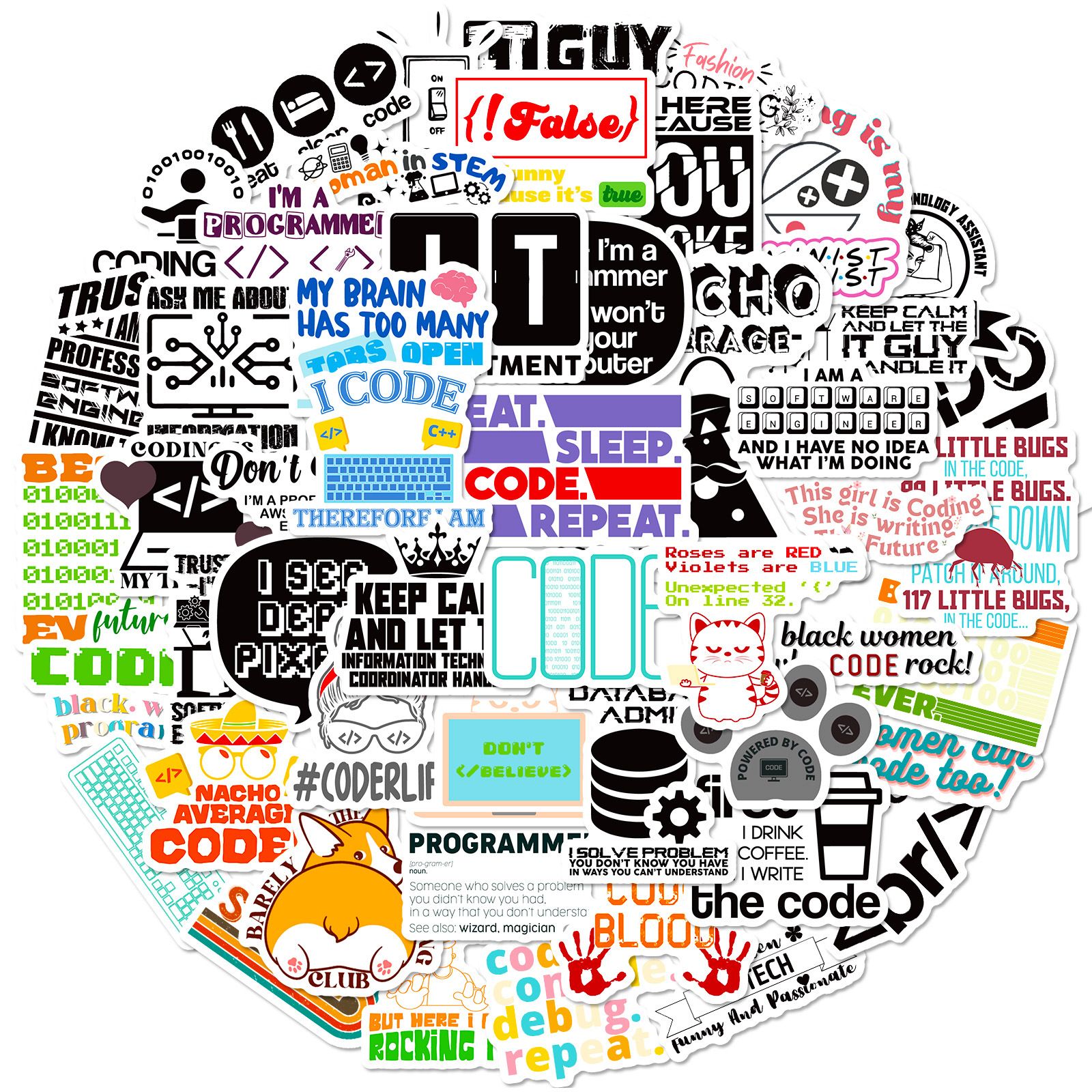100 autocollants de programmeur nouveau logiciel de langage ... - 3