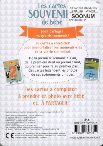 Les Cartes Souvenirs De Bebe 46 Cartes Pour Partager Les Premieres Fois De Bebe Rakuten