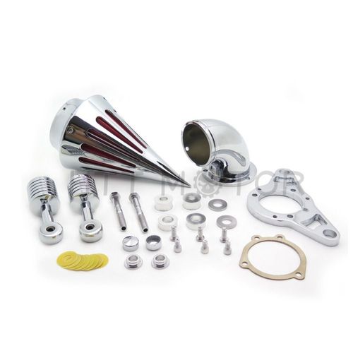 Cône-Un-Petit-Cd - Filtre De Filtre À Air Pour Harley Davidson Softail Fat Boy Dyna Street Bob Wide Glide, Chrome/Noir, Livraison Gratuite, 2001-09