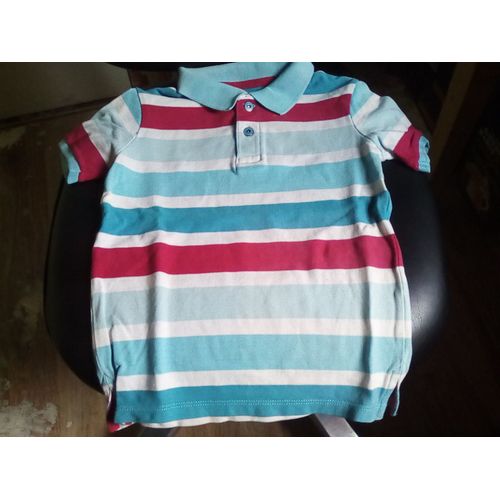 Polo Mc Raye Bleu Rouge Blanc Garcon 8 Ans