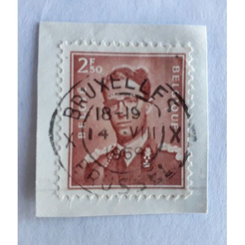 Timbre Roi Baudouin De Belgique 2,50 Francs Belges De 1957 N° 1028.
