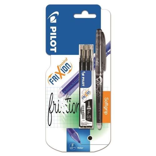 Pilot Frixion Ball Sous Blister - Pointe Fine - Avec Etui De 3 Recharges Noir