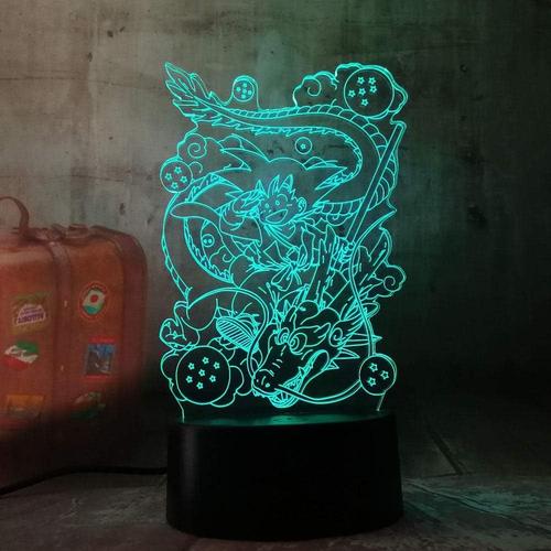 Lampe Illusion 3d Veilleuse Led Dragon Ball Z Goku Figure Bébé Rvb Couleur Vestiaire Décor Atmosphère Acrylique Laser Lampe De Table Chambre Cadeau De Vacances D'anniversaire Garçon Fille