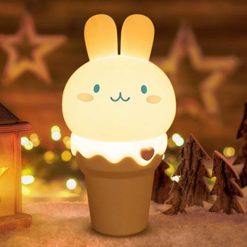 Lampe Chambre Enfant Fille Veilleuse Chambre Enfant 7 Couleurs Led Veilleuse Crème Glace Lapin Bébé Allaitement Lampe De Chevet Chambre De Bébé Décoration Fille Lampe De Chevet Chambre Enfant