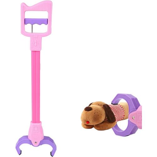 Rose Outils de Ramassage, Pince Ramasse Objet Jouet d'intelligence pour Enfants Outil d'aide Handicapé Ramasse-Déchets Extension du Bras Griffe