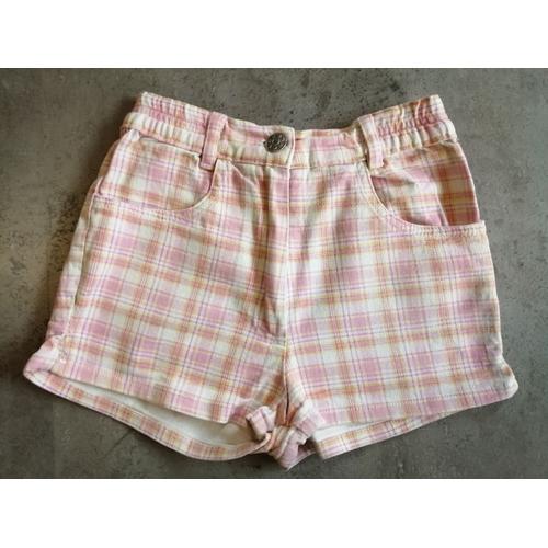 Short À Carreaux Rose Et Écru 6 Ans Z