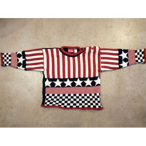 Pull Rouge Bleu Et Écru 2 Ans Mixte Kiabi