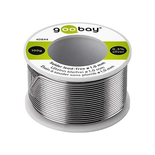 Goobay Bobine 100g Fil à Souder Etain Sans Plomb Diam 1 mm 0.3% silver 0.7% copper 96.5%