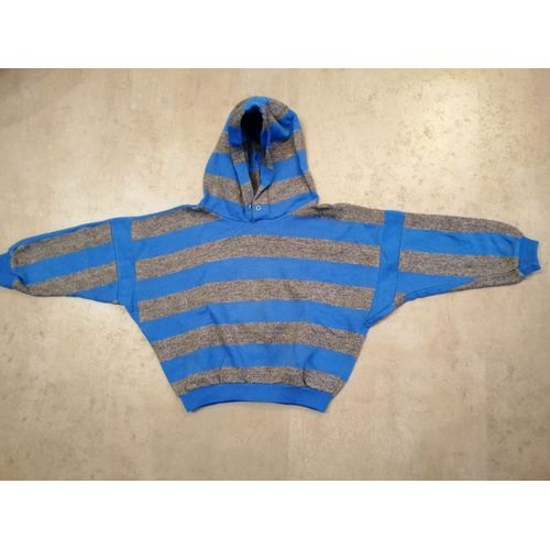Sweat Rayé Bleu Et Gris 5 Ans