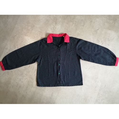 Chemisier Marine Col Rouge 10 Ans