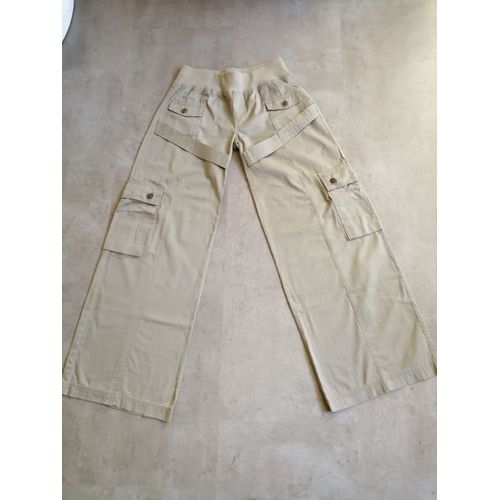 Pantalon En Toile Kaki Taille 156/14 Ans Active Wear