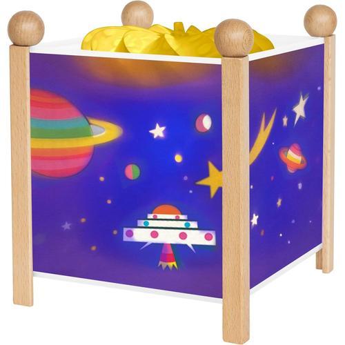 Naturel - Espace - Veilleuse - Lanterne Magique - Idéal Cadeau Enfant - Dessin Animé - Lumière Rassurante - Couleur Bois Naturel - Ampoule 12v 10w Inclue - Prise Elec. Eu