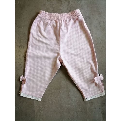 Pantacourt Corsaire Vichy Rose Et Blanc Taille 4 Ans