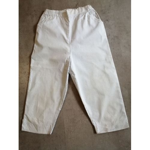 Pantacourt Rayé Bleu Ciel Et Blanc 10 Ans