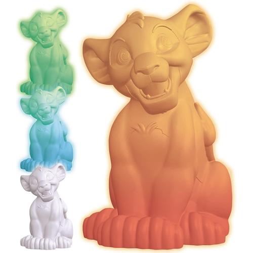 Le Roi Lion - Veilleuse Couleur Simba Le Roi Lion, Décoration Lumineuse Multicolore Chambre Enfants Disney Avec Timer, Nlj105an