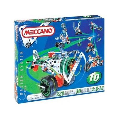 Coffret Meccano 10 Modèles : Vehicules Moto Avion - Jeu De Construction 5510