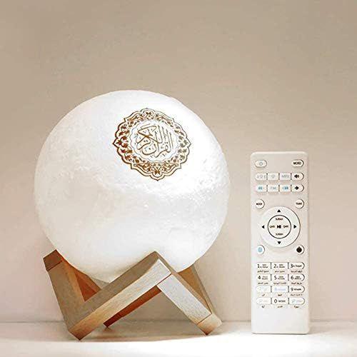 Lampe Lune 3d Lampe Led 3d Tactile Sans Fil En Forme De Lune Avec Télécommande Fonction Haut-Parleur Avec Coran Cadeaux De Noël Pour Les Filles Femmes Petite Amie Garçon