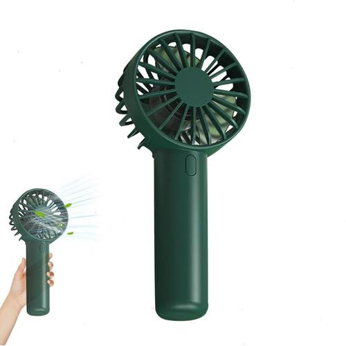 Dark Night Green Ventilateur portatif, ventilateur personnel de poche, femme, fille, homme, alimenté par batterie, rechargeable par USB, mini ventilateur AUs design ultra silencieux, minimaliste et