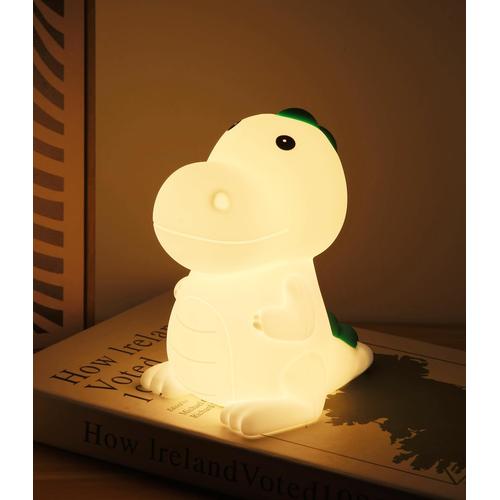 Blanc. Veilleuse Enfant Veilleuse Bébé, Veilleuse Dinosaure Tactile 7 Couleurs, Veilleuse Enfant Rechargeable Veilleuse Bébé Lampe, Convient À La Décoration Des Chambres D'enfants Et D'adultes