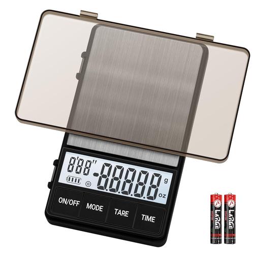 Noir Balance De Café Expresso 1000 G/0,1 G, Balance De Café Goutte À Goutte Avec Minuteur, Balance Numérique De Cuisine Avec Écran Lcd (Piles Incluses)