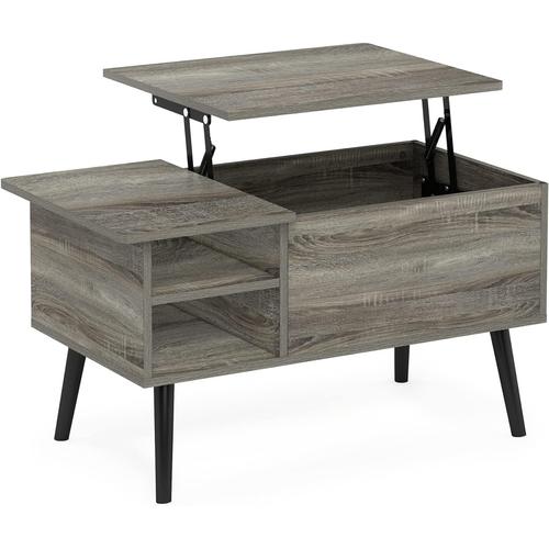 Chêne Français Gris Chêne Français Gris Chêne Français Gris Jensen Table Basse Relevable Avec Pieds En Bois, Engineered Wood, Chêne Français Gris, 48,01 (D)