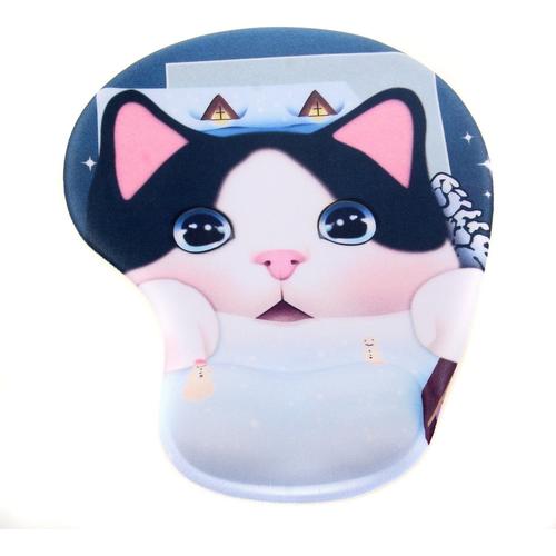 Chat avec gros visage TUKA Design Tapis de souris repose-poignets gel, Gel Mouse Pad Tapis de Souris avec Repose-poignets, Chat avec