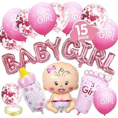 Rose Rose Rose Baby Shower Decoration Fille Baby Shower Ballons Rose Douche de Bébé Décoration BABY GIRL Bannière/Its a Girl Ballon Fille