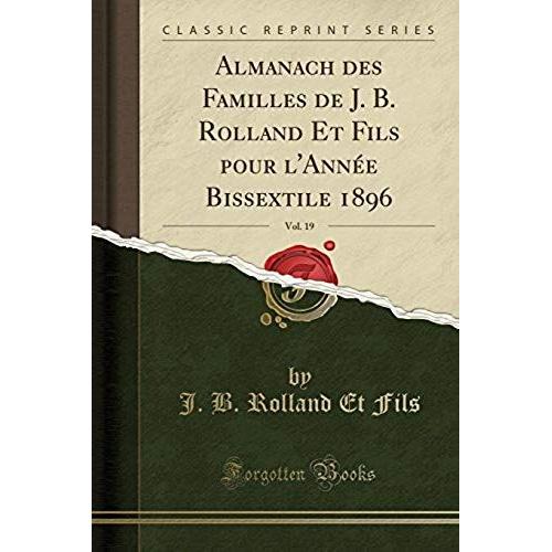 Fils, J: Almanach Des Familles De J. B. Rolland Et Fils Pour