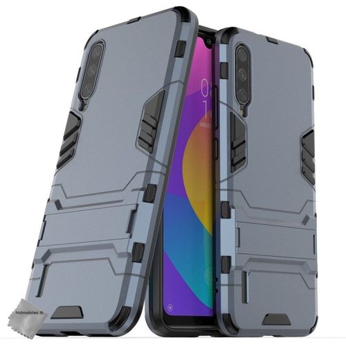 Housse Etui Coque Rigide Anti Choc Pour Xiaomi Mi A3 + Verre Trempe - Bleu Fonce