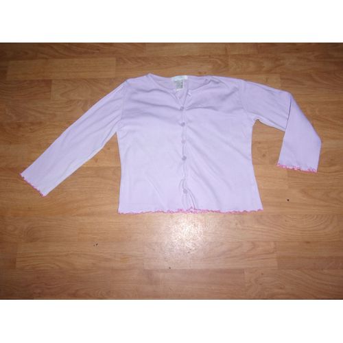 Gilet Léger Coton Parme Liseré Rose La Redoute