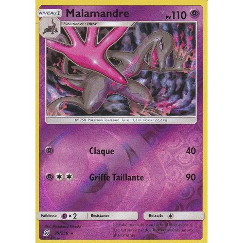Carte Pokemon - Malamandre - 110 Pv - 99/236 - Holo Reverse - Sl11 - Harmonie Des Esprits - Neuve -